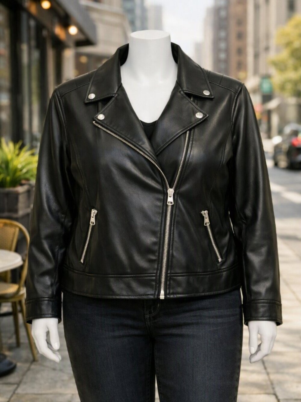 Torrid Classic Faux Leather Moto Jacket Size: 3 (Torrid) = 3X NWOT